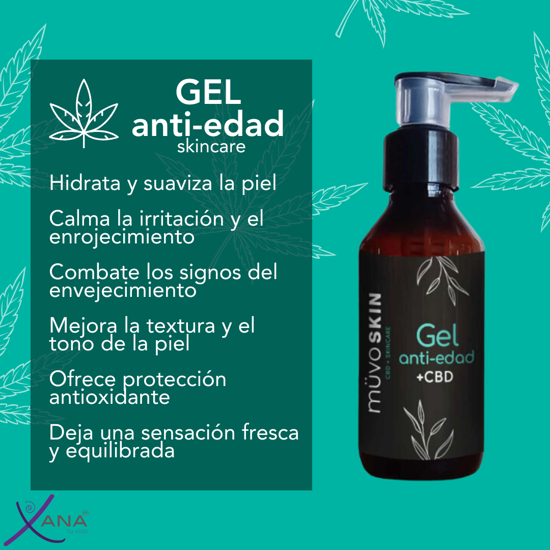 müvo skin GEL ANTI-EDAD – CBD Aislado y Vitamina E (100ml) | Hidratación, Regeneración y Protección Antioxidante