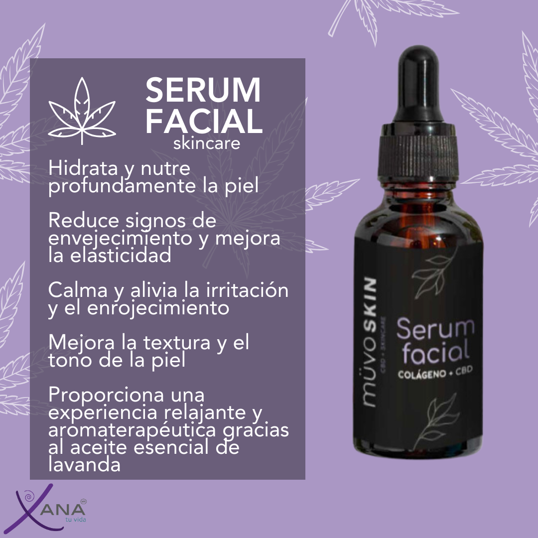 müvo skin SERUM FACIAL – Colágeno + CBD Aislado (30ml) | Hidratación, Elasticidad y Rejuvenecimiento